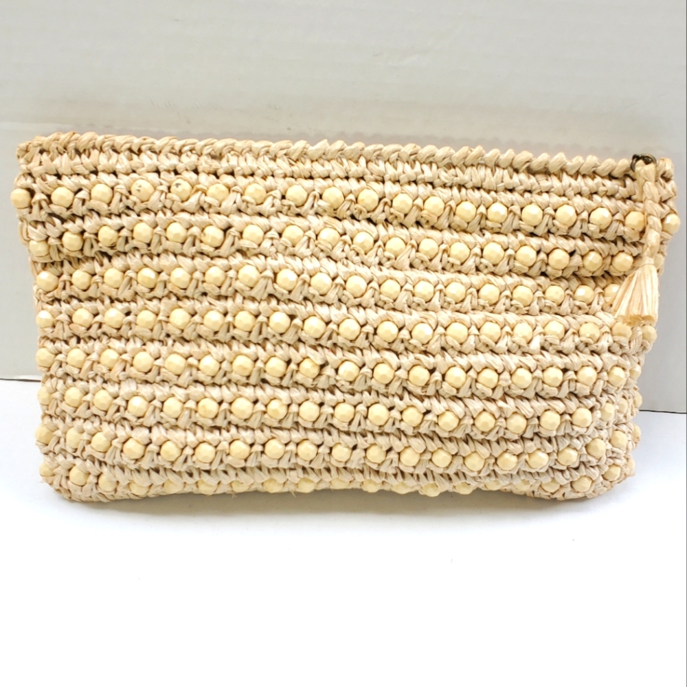 ADG Fashion Imports Made in Japan Tan Beaded Bag